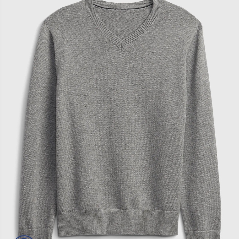 Grey V-neck grey sweater